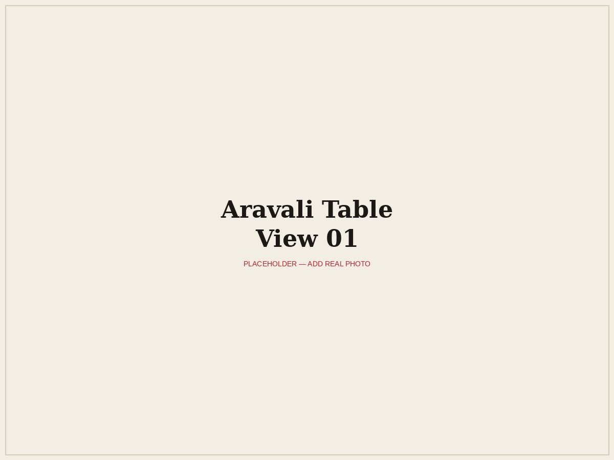 Aravali Table by KAXARINO, showing the full mountain landscape surface